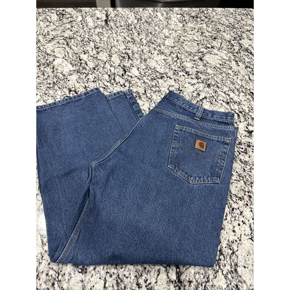 Carhartt Jeans Men 42x30 Blue‎ Relaxed Fit Work Denim Mint